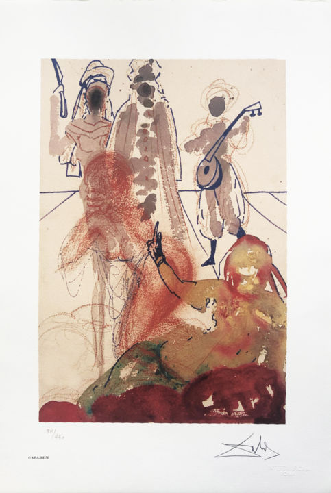 Printmaking titled "Salvador Dalì - Il…" by Lydia De Ville, Original Art, Lithography