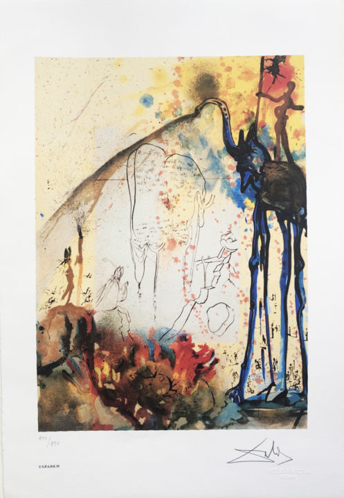Printmaking titled "Salvador Dalì - Mos…" by Lydia De Ville, Original Art, Lithography
