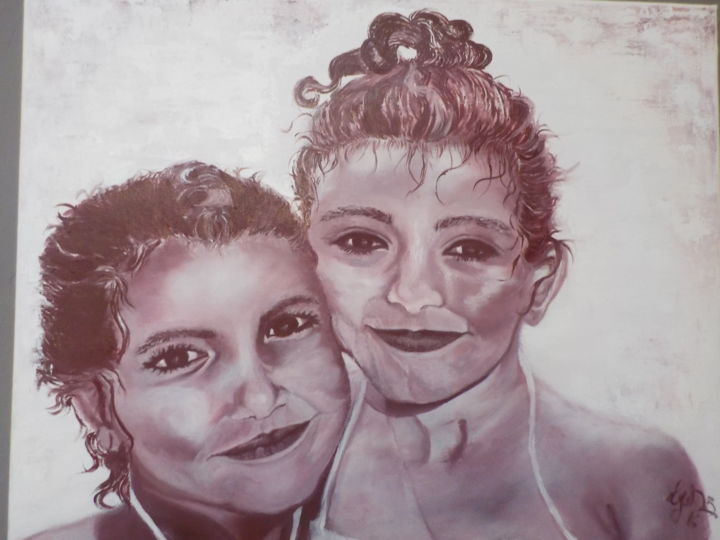 Peinture intitulée ""les nieces d'une a…" par Lydie De Brito, Œuvre d'art originale, Huile