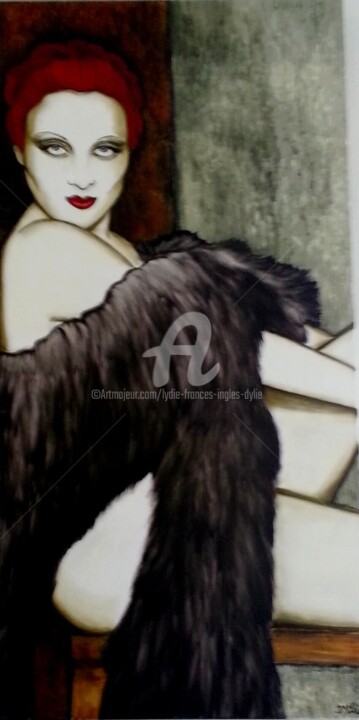 Painting titled "marlene Dietrich" by Lydie Frances-Ingles (dylie), Original Artwork, Oil