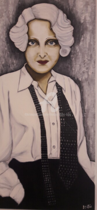 Peinture intitulée "Femme des années fo…" par Lydie Frances-Ingles (dylie), Œuvre d'art originale, Huile Monté sur Châssis e…