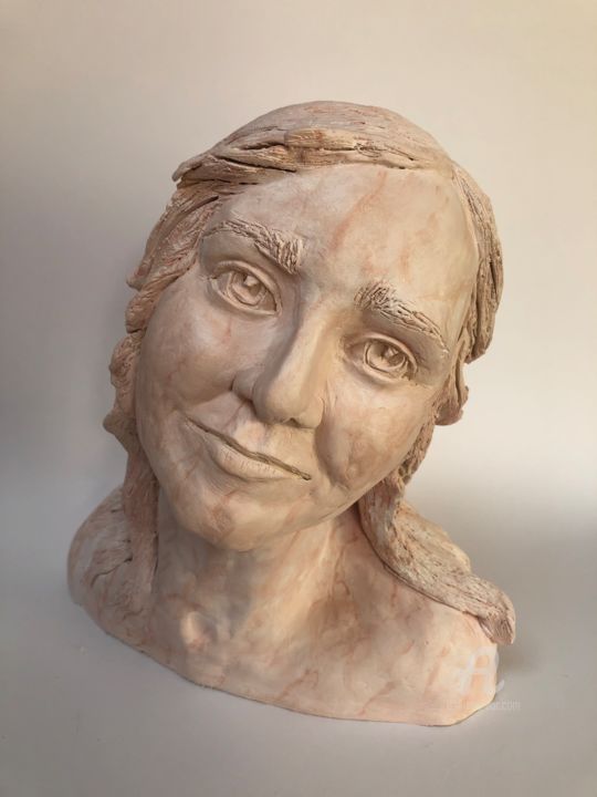 Sculptuur getiteld "Seline" door Lora, Origineel Kunstwerk, Klei