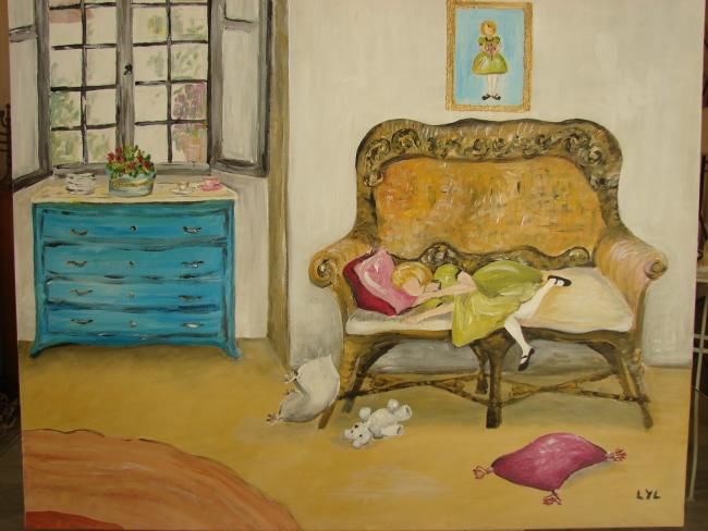 Painting titled "une petite fille sa…" by Lyl, Original Artwork