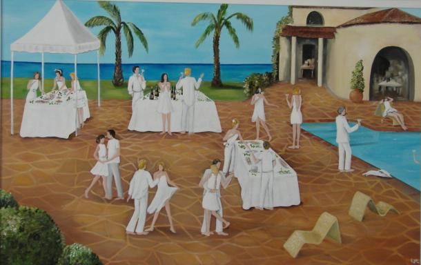 Peinture intitulée "Une fête en blanc" par Lyl, Œuvre d'art originale