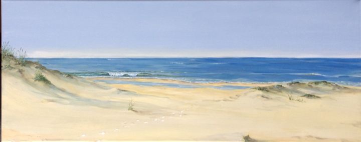 Schilderij getiteld "The Back Beach." door Lynch Angeles, Origineel Kunstwerk, Acryl