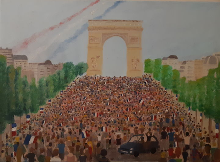 Peinture intitulée "Arc de triomphe 2018" par Marianne Lynch, Œuvre d'art originale, Huile