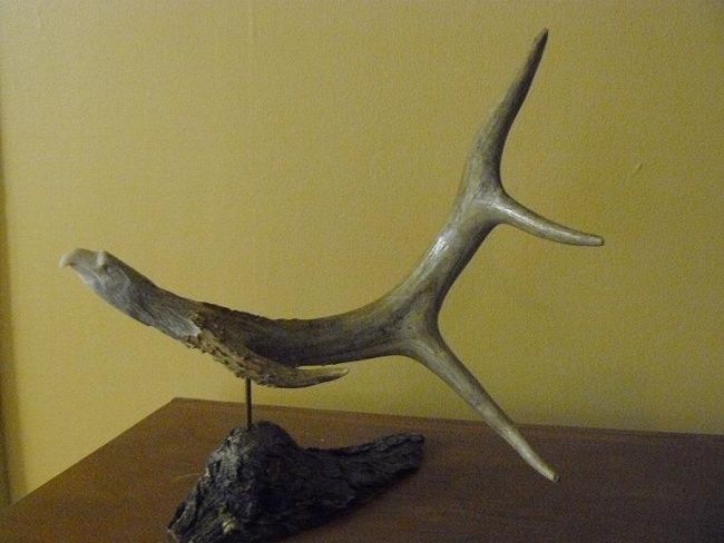 Sculpture titled "Tête d'aigle" by Lynda Poirier, Original Artwork