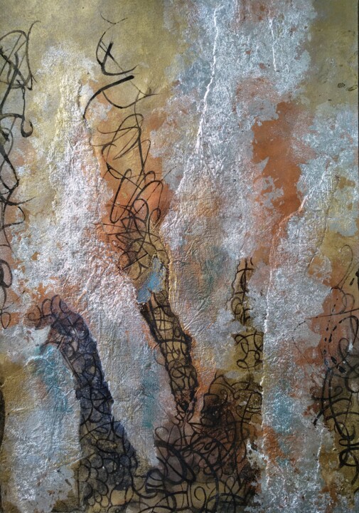 Collages titled "Twine ön silver and…" by Lynda Stevens, Original Artwork, Collages