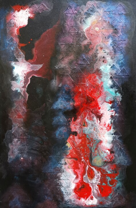 Pittura intitolato "Explosion of light…" da Lynda Stevens, Opera d'arte originale, Acrilico