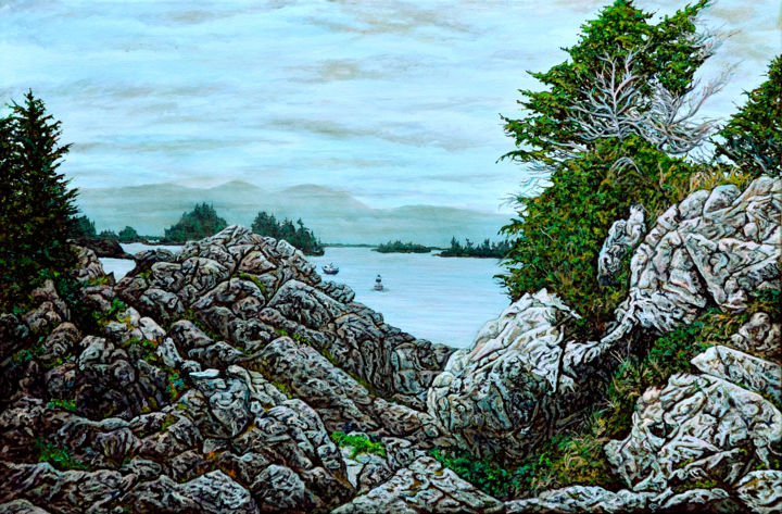 Painting titled "ucluelet-by-lynden-…" by Lynden Cowan, Original Artwork, Oil