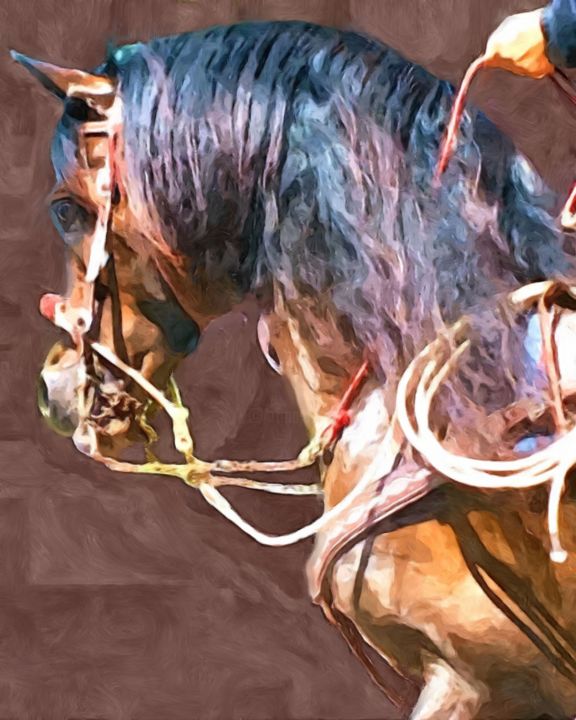 Grafika cyfrowa / sztuka generowana cyfrowo zatytułowany „Spanish Horse” autorstwa Lynn A Marie, Oryginalna praca, Malarstwo…