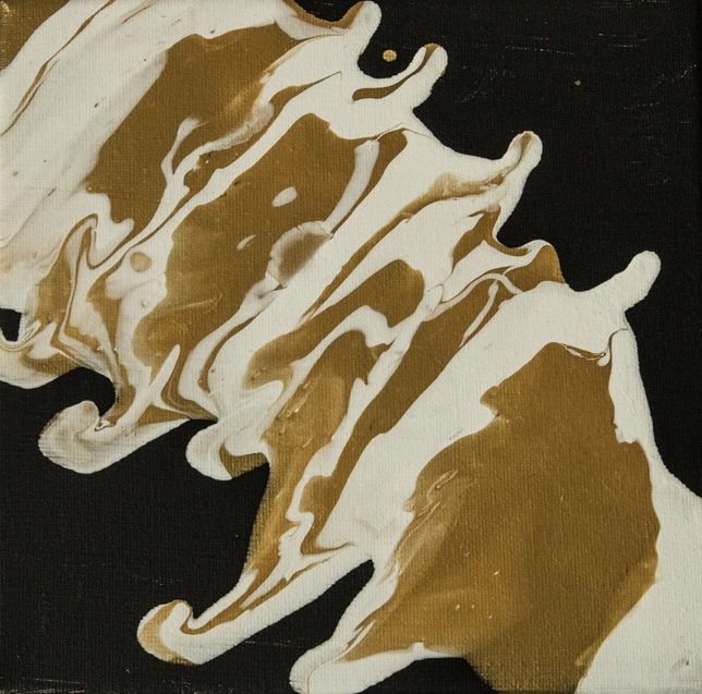 Peinture intitulée "Golden river" par Lynn Brosens, Œuvre d'art originale, Acrylique