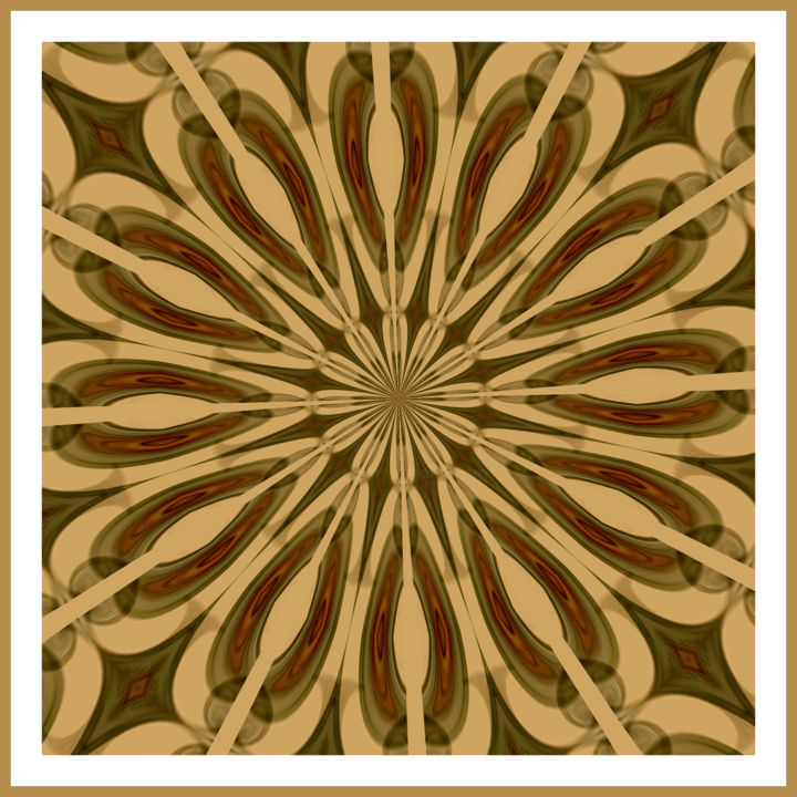 Digital Arts titled "Earth Toned Kaleido…" by Lynn De Serres, Original Artwork, Digital Painting