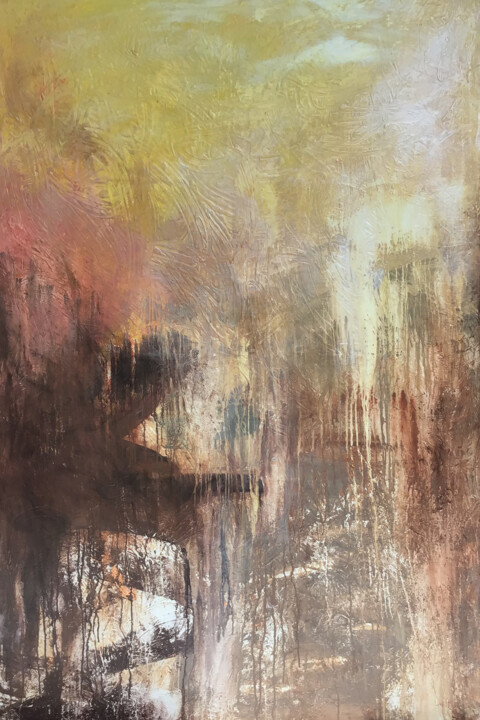 Painting titled "Sandstorm" by Lynne Godina-Orme, Original Artwork, Acrylic Mounted on Wood Stretcher frame