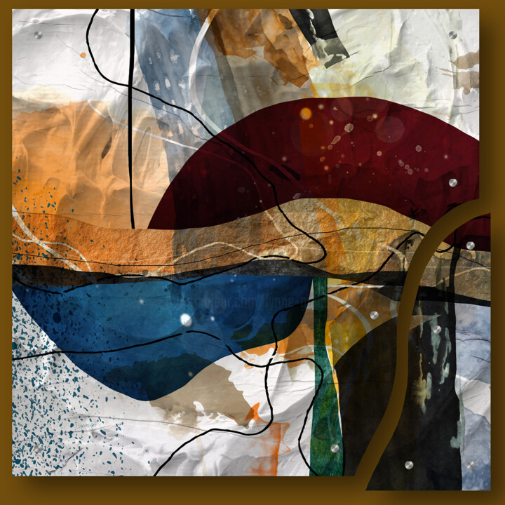 「Bridge Over The Mou…」というタイトルのデジタルアーツ Lynne Godina-Ormeによって, オリジナルのアートワーク, 2Dデジタルワーク プレキシガラスにマウント