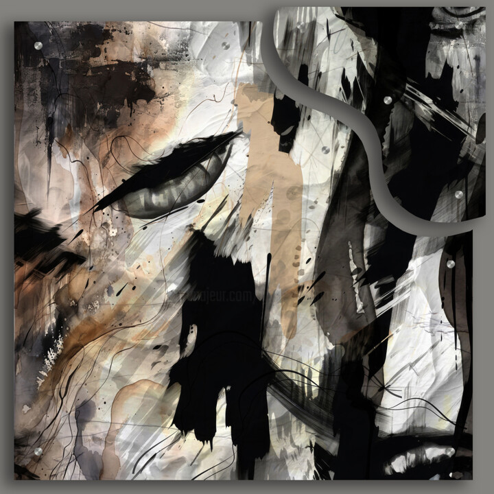 「Black Widow - Dipty…」というタイトルのデジタルアーツ Lynne Godina-Ormeによって, オリジナルのアートワーク, 2Dデジタルワーク プレキシガラスにマウント