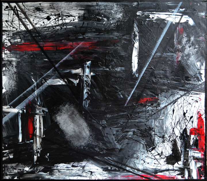 Peinture intitulée "Industrial" par Lynne Godina-Orme, Œuvre d'art originale, Acrylique