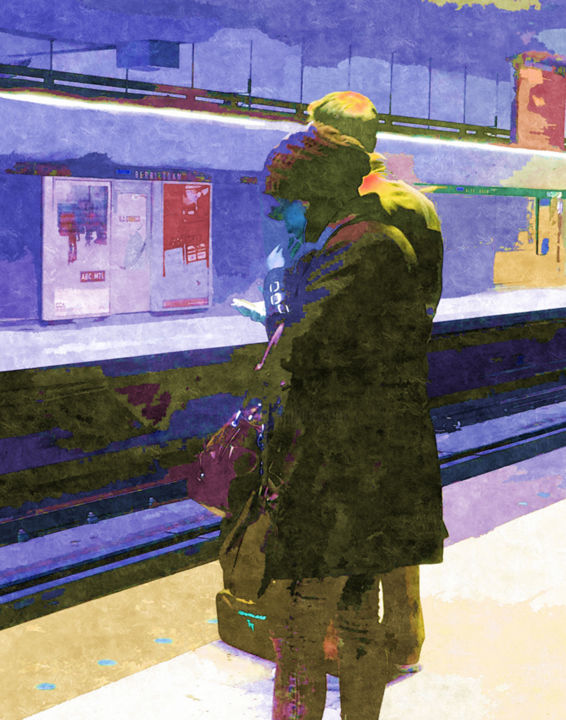 Digital Arts titled "Metro Stop" by Lynne Ayers, Original Art, Manipulated Photography