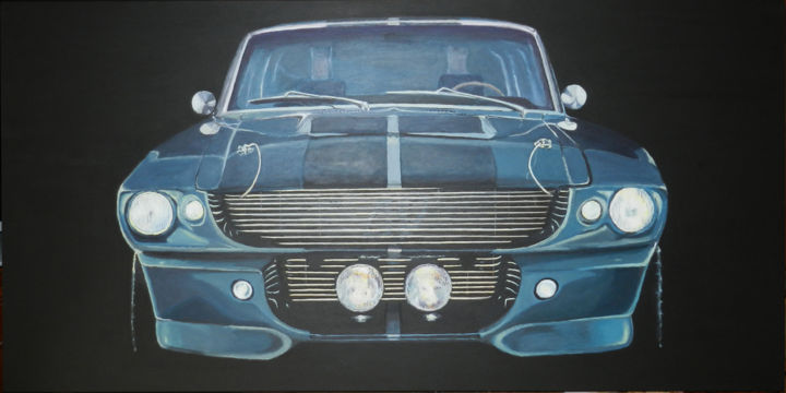 Peinture intitulée "La Shelby" par Jean-Eddie Crouzet (Lysalamandre), Œuvre d'art originale, Acrylique Monté sur Châssis