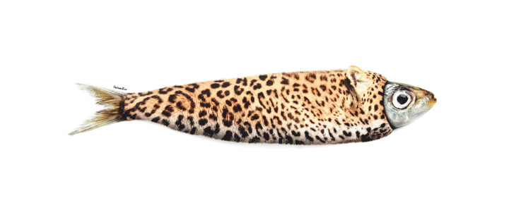 Digital Arts titled "Sardi-Leopard" by Lysiane Dürr, Original Artwork, Photo Montage