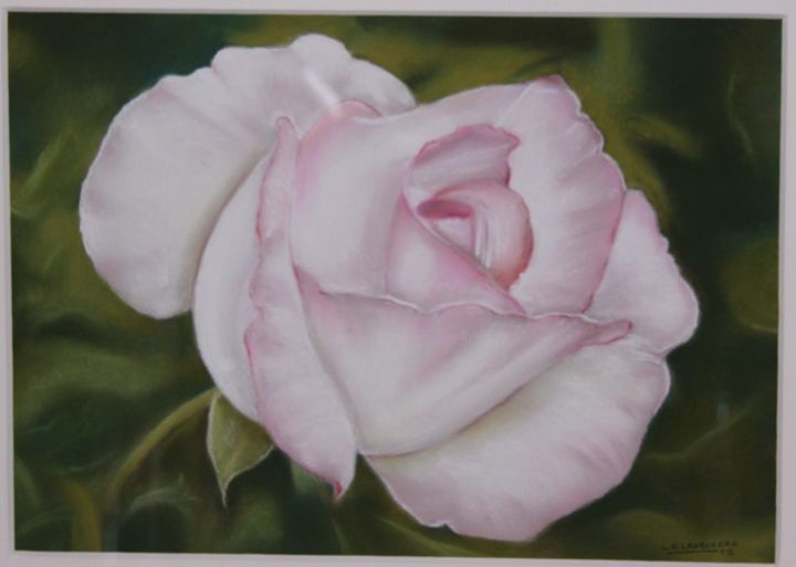 Painting titled "Cœur de rose" by Lysiane Lagauzere, Original Artwork