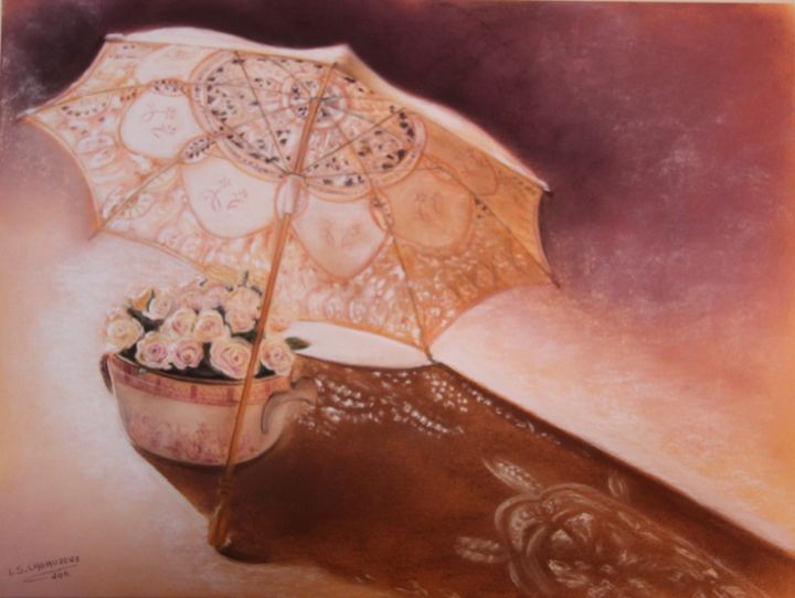 Peinture intitulée "Lumières romantiques" par Lysiane Lagauzere, Œuvre d'art originale
