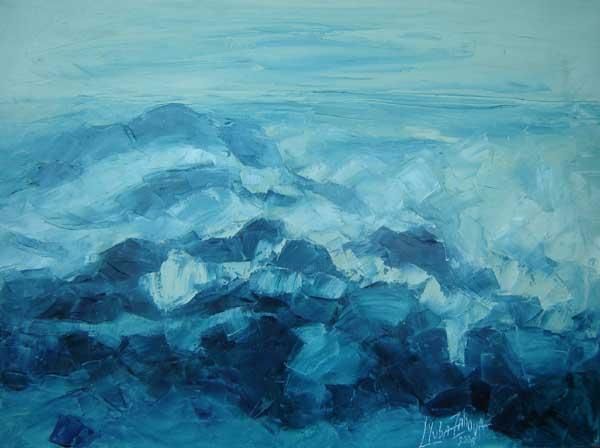 Painting titled "Sea" by Lyuba Zahova, Original Artwork