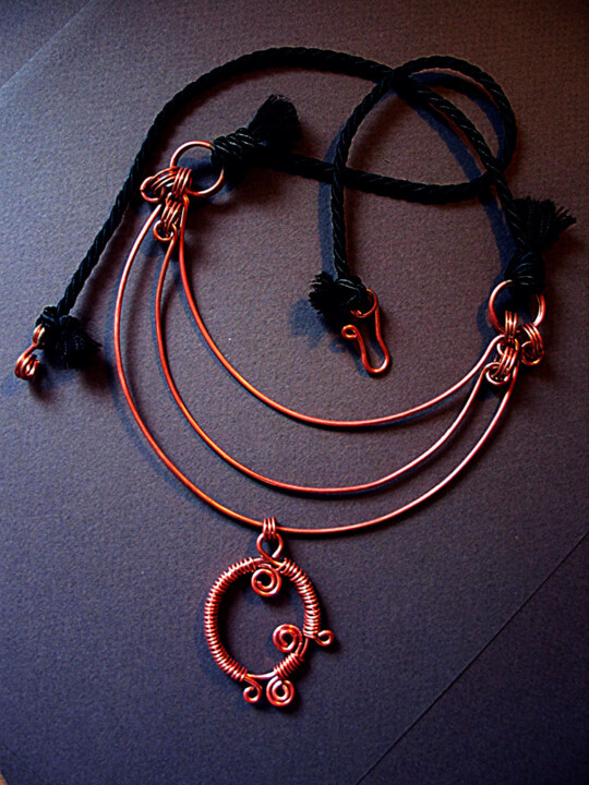 Design intitulada "Copper necklace I" por Lyubomir Naydenov, Obras de arte originais