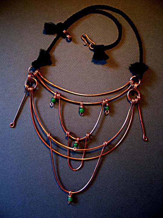 Design intitolato "Copper necklace V" da Lyubomir Naydenov, Opera d'arte originale, Collane