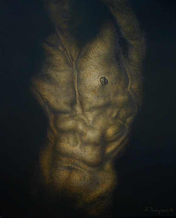 「Male nude (Torso)」というタイトルの絵画 Lyubomir Naydenovによって, オリジナルのアートワーク, その他