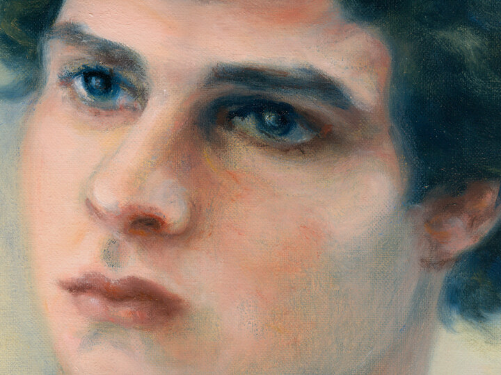 Malerei mit dem Titel "Portrait of young m…" von Lyubomir Naydenov, Original-Kunstwerk, Öl