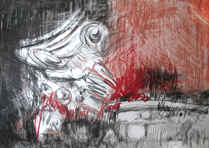 Drawing titled ""Destruction outsid…" by Lyudmila Belenkina, Original Artwork, Pastel