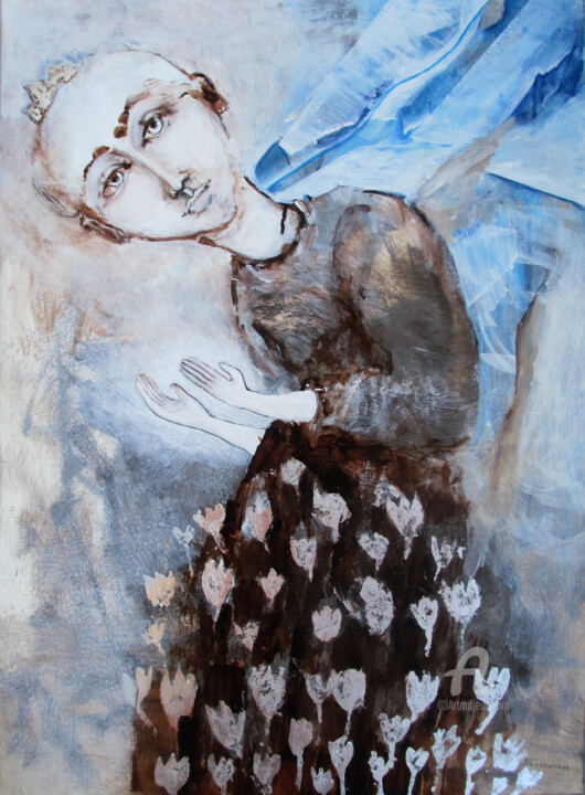 Картина под названием "I give you the warm…" - Lyudmila Belenkina, Подлинное произведение искусства, Акрил