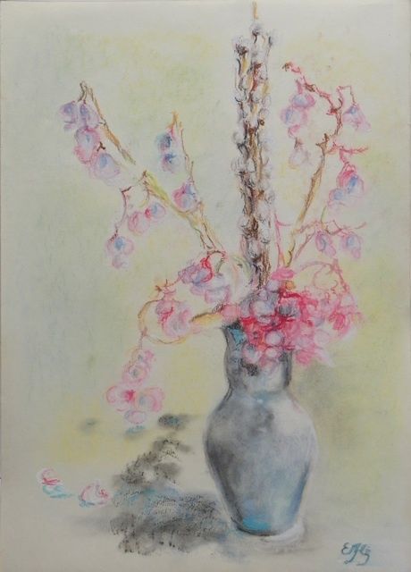 Рисунок под названием "Голубая ваза" - Захарова Елена Юрьевна, Подлинное произведение искусства