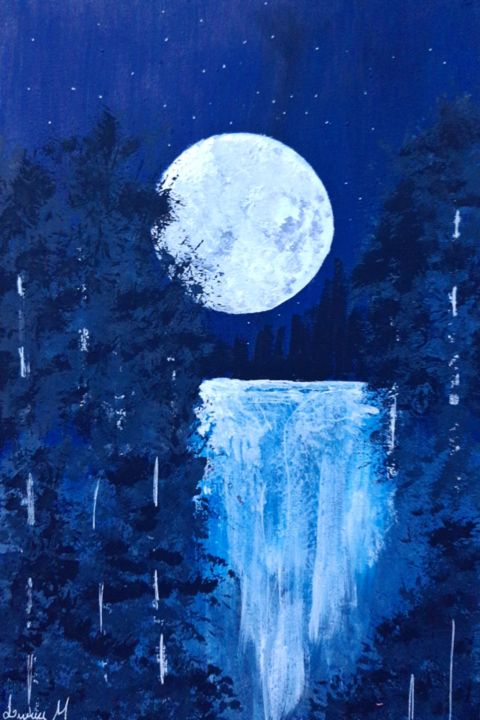 Pintura intitulada "Pale Moonlight" por Lívia Marques, Obras de arte originais, Acrílico