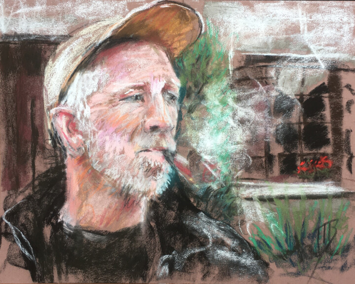 Drawing titled "Vincent à Doran" by M Batté Gauthier (M B), Original Artwork, Pastel