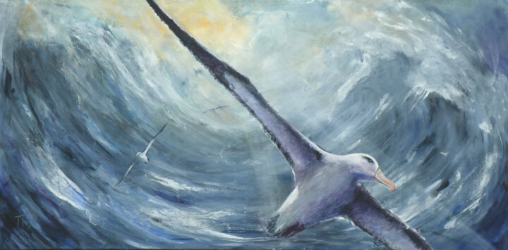 Painting titled "Albatros" by M Batté Gauthier (M B), Original Artwork, Acrylic