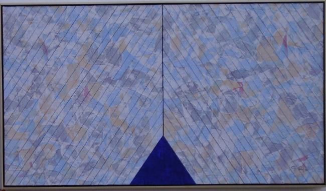 Painting titled "TRIANGULO AZUL" by Mª Carmen Peral, Original Artwork