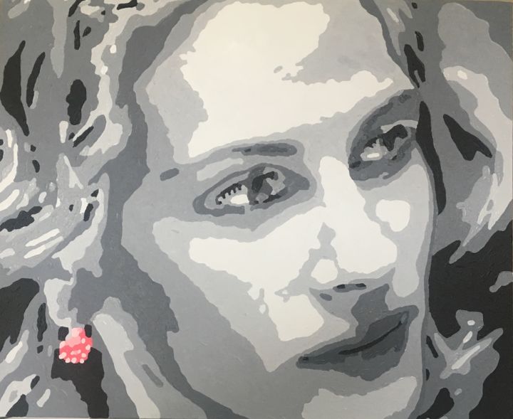 Peinture intitulée "Julia Roberts" par Michel Carre, Œuvre d'art originale, Acrylique