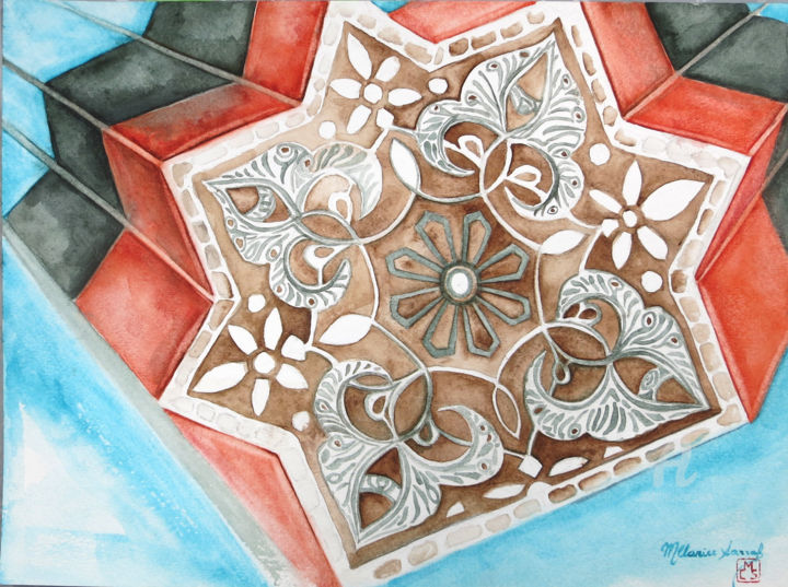 Pintura intitulada "Alhambra - Antipers…" por M.Clarice Sarraf, Obras de arte originais, Aquarela
