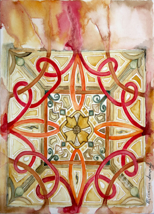 Pintura titulada "Decifrando Alhambra" por M.Clarice Sarraf, Obra de arte original, Acuarela
