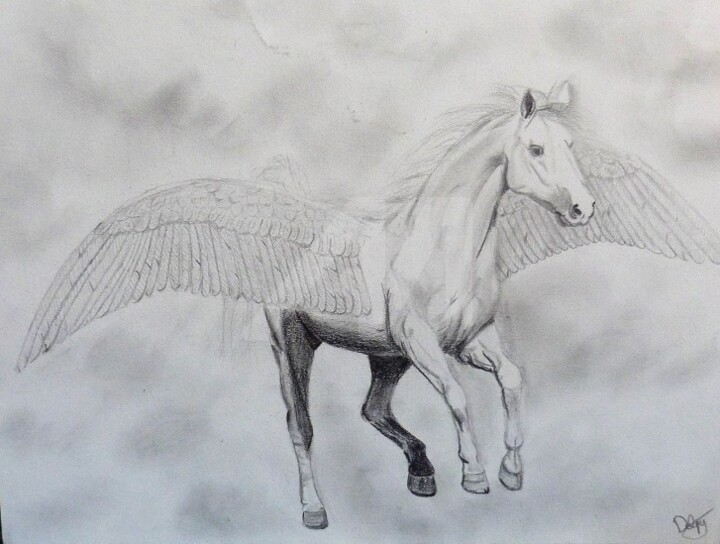 Pegase Drawing By Mylene Delpy Artmajeur