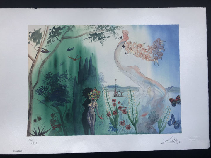 Incisioni, stampe intitolato "Salvador Dalì - La…" da Marion Dumont, Opera d'arte originale, Litografia