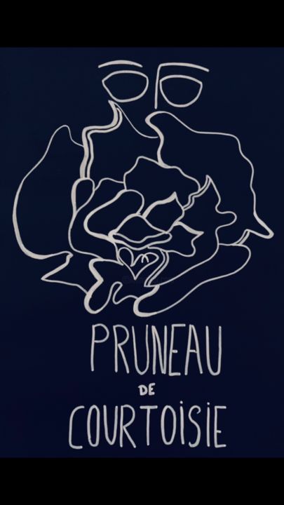 Dessin intitulée "Pruneau de courtois…" par Marie Duquenne, Œuvre d'art originale, Marqueur