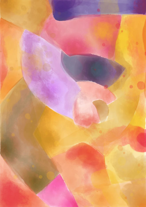 Digital Arts titled "Abstract watercolor" by Michael Foerster, Original Artwork, Digital Painting