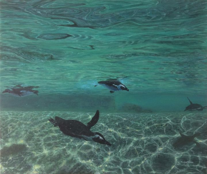 Peinture intitulée ""Danse aquatique"" par Mickael Gastineau, Œuvre d'art originale, Acrylique