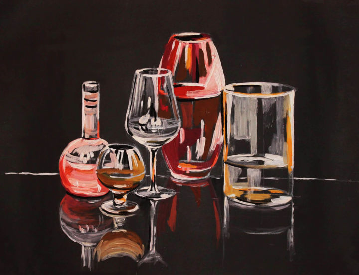 Pintura titulada "Glare - PRINT glass…" por Mariia Iakovleva, Obra de arte original, Acrílico
