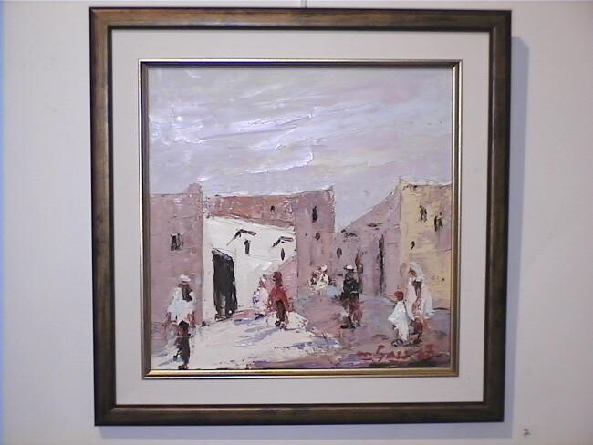 Pittura intitolato "Ruelle au sud" da M'Hamed Saci, Opera d'arte originale