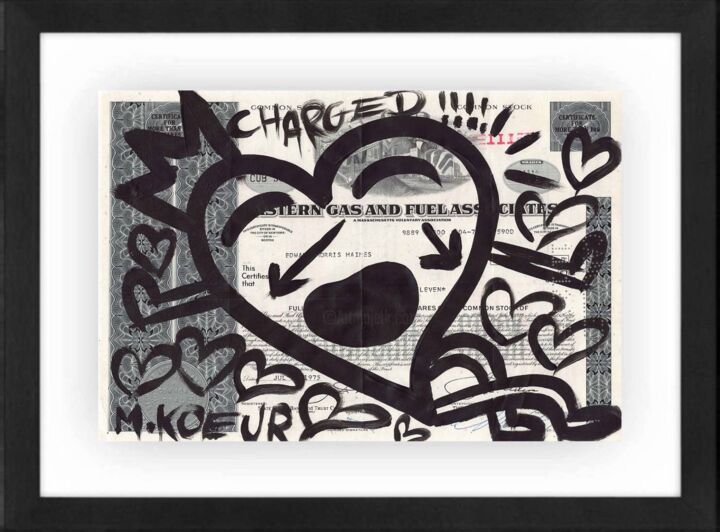 Peinture intitulée "Love Charged!" par M. Koeur, Œuvre d'art originale, Marqueur