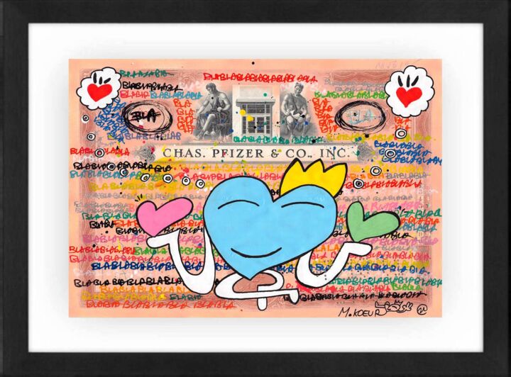 Peinture intitulée "Love Cures" par M. Koeur, Œuvre d'art originale, Crayon